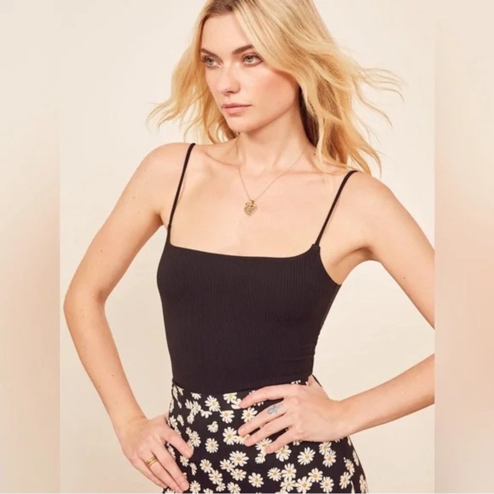 Reformation Carrie Knit Tank in Black Size M Medium